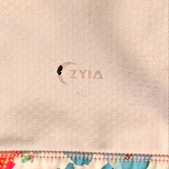 EUC ZYIA pink/blue/green floral racerback removable pads sports bra | Size XL - Picture 4 of 6